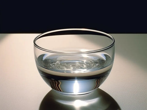 a bowl of water for bleaching shoes