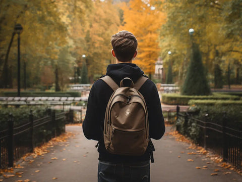 a boy wearing a backpack