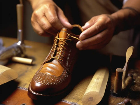 a cobbler stretching a shoe