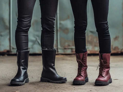 two people wearing boots