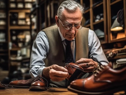 visiting a cobbler-making shoes