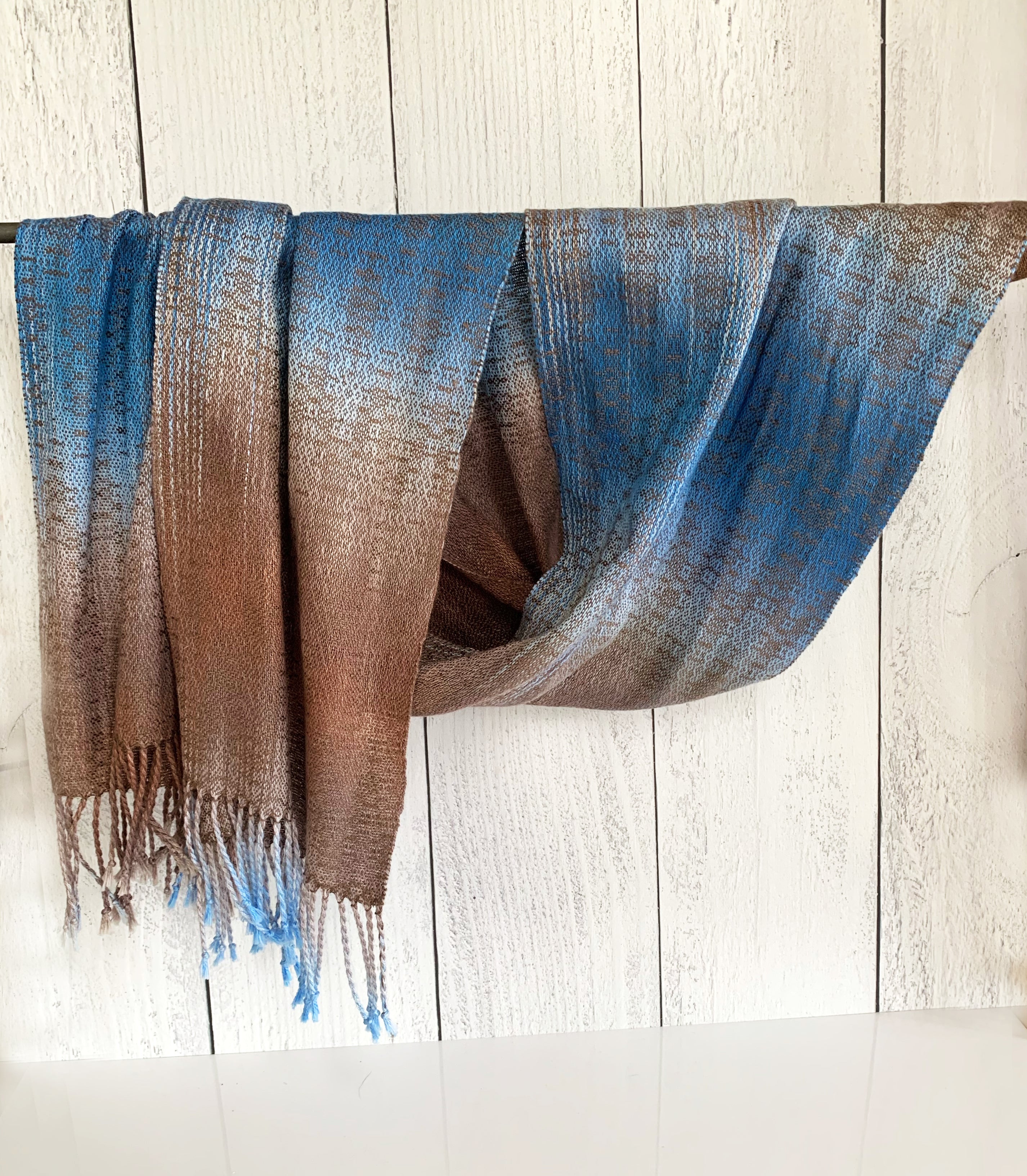 Hand Painted - Cloudy Beach Scarf
