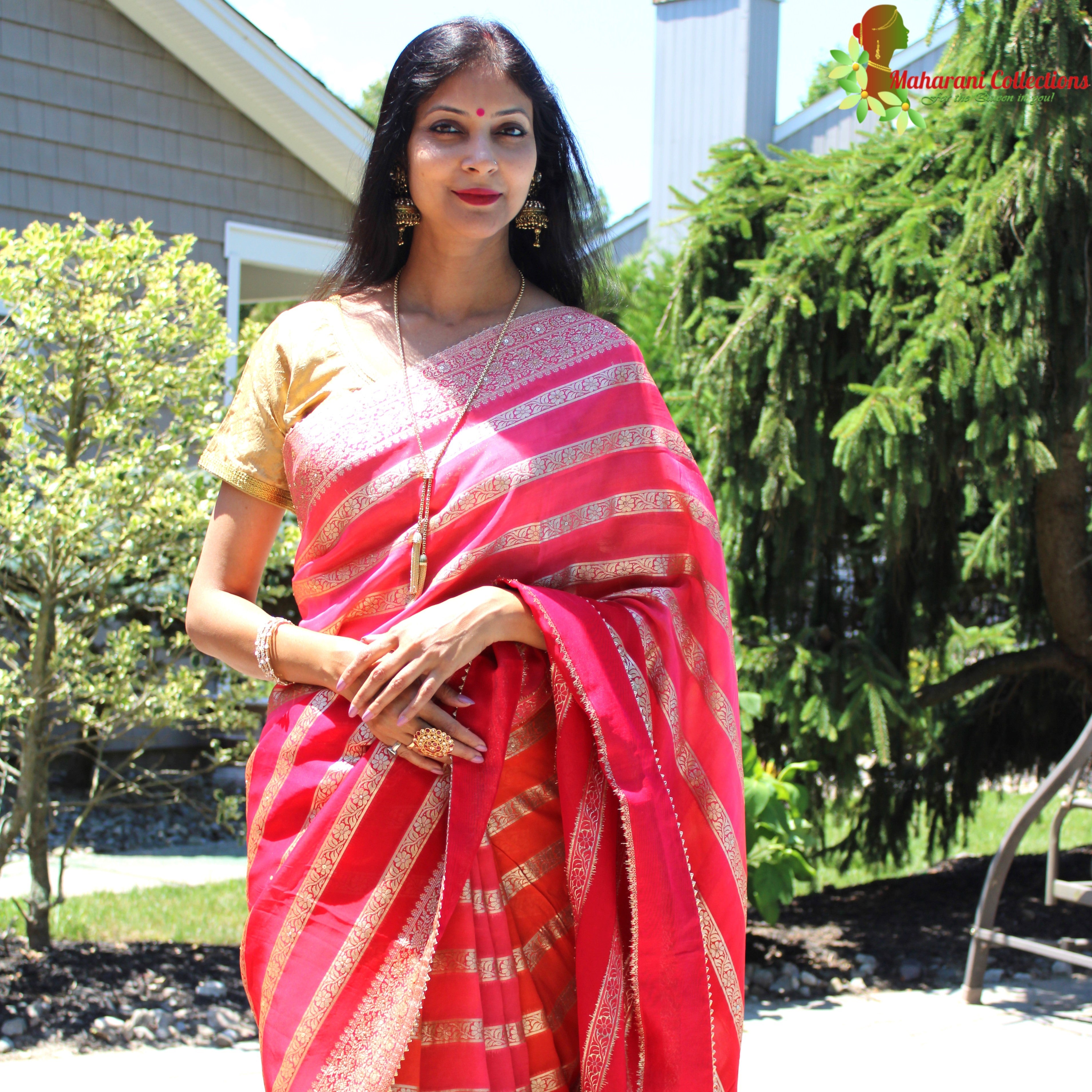 Shop Pure Banarasi Georgette Silk Sarees Online – Panaya