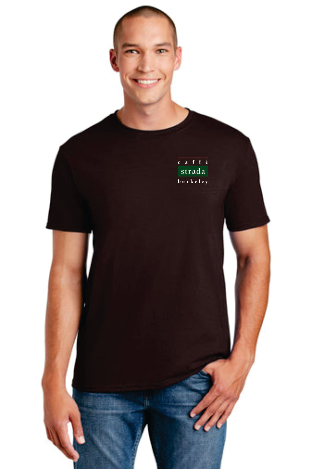 Strada Unisex Softstyle® T-Shirt in Dark Chocolate Brown – Caffe Strada ...