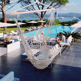 Indoor Outdoor Garden Cotton Hanging Rope Air/Sky Chair Swing Beige Hammocks