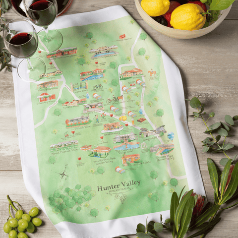 Hunter Valley wine region tea towel