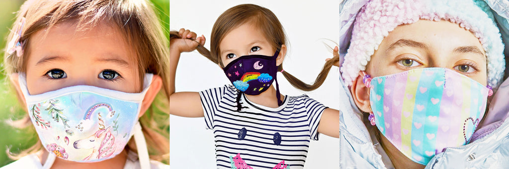 kids kids little big girl girls child children fun girly unicorn rainbow face masks mask