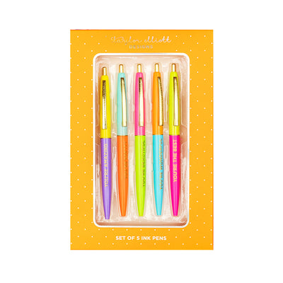 Taylor Elliott Designs Rainbow Colored Gel Pen Set, 5 Pens