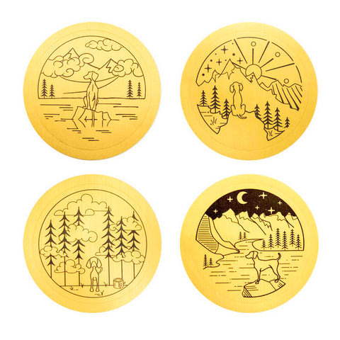4 Gold Vizsla Stickers