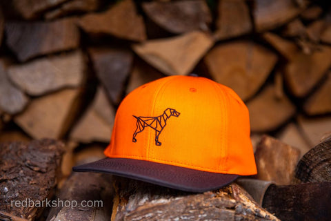 Blaze Orange gundog hunting hat with brown brim