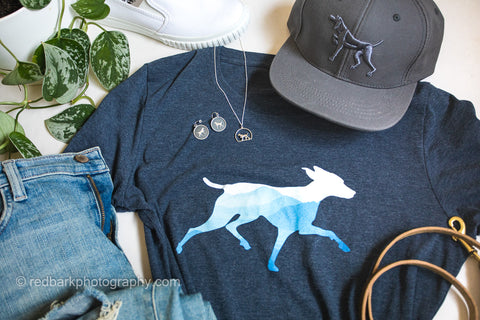 Mountain Dog Tshirt with Vizsla Pointer Hat and Pointing dog Earrings