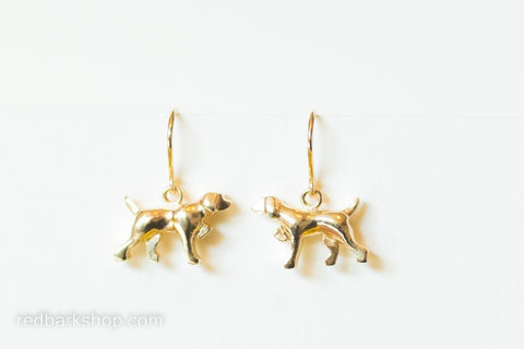 Gold vizsla dangle earrings