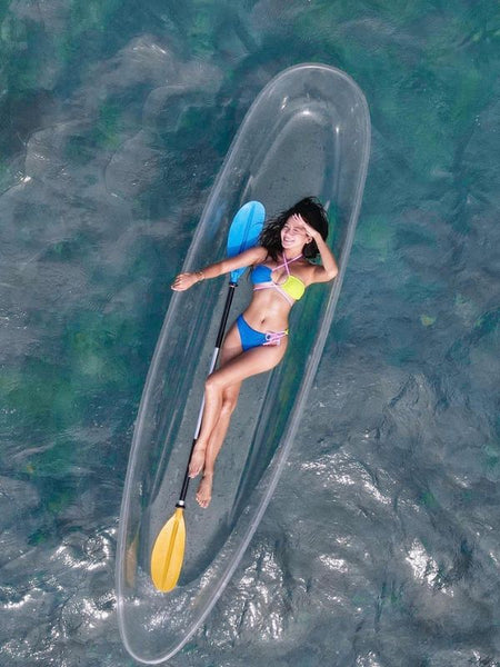 model weaaring Mawkini Bikini Kayaking