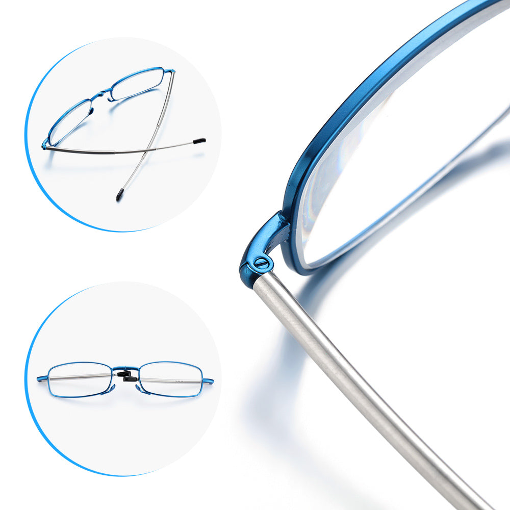 Óculos Dobrável de Grau Unissex para Leitura - Armação de Metal