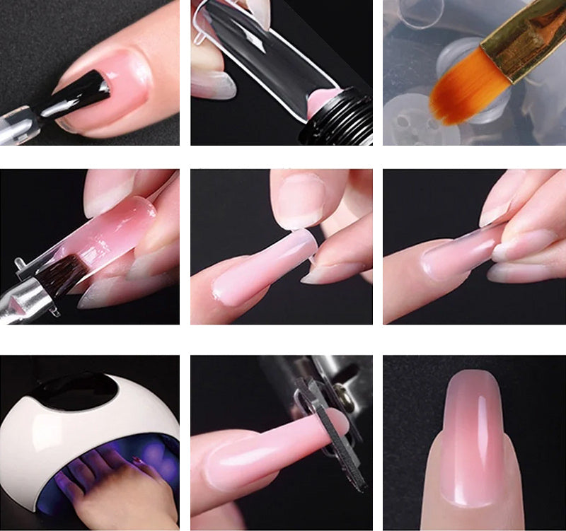 Kit Completo de Manicure de Unhas em Gel - Extensão Rápida com Lâmpada