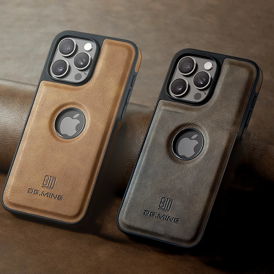 Capa Magnética de Couro para iPhone com Carregamento Sem Fio – Elegância
