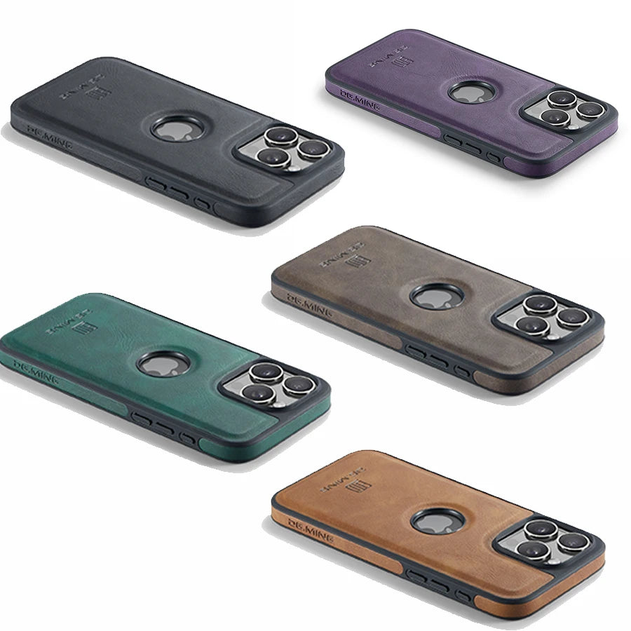 Capa Magnética de Couro para iPhone com Carregamento Sem Fio – Elegância