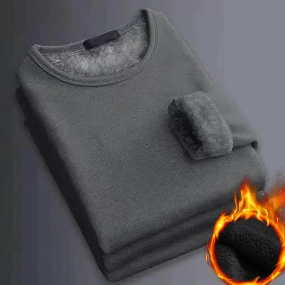Camiseta Térmica Masculina de Inverno com Forro Aveludado e Manga Longa – Reforçado