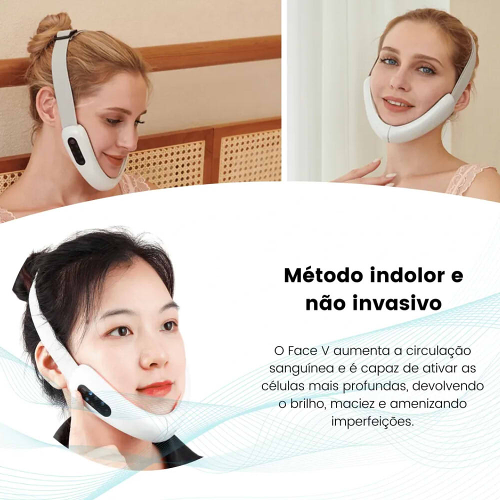 Aparelho massageador redutor de papada e rugas: V FACE