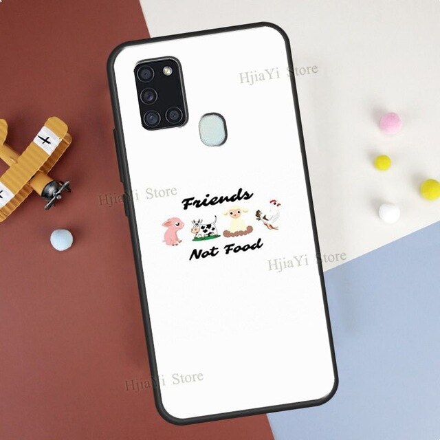 Friends not Food Vegan Quote Case For Samsung Galaxy A21S A20e M21 M31 A11 A01 A51 A71 A50 A70 A30S A31 A10 A40 A7 2018