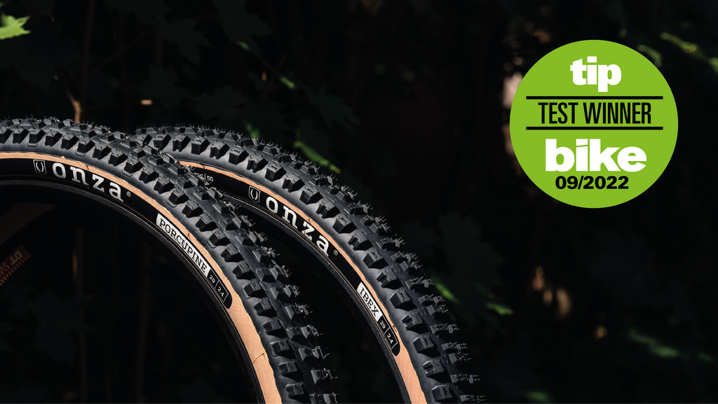 ONZA Ibex and Porcupine are crowned as best tires in test by bike magazine