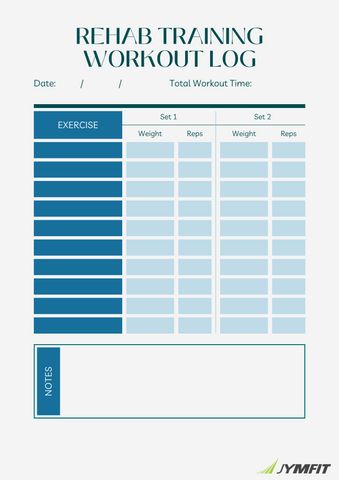 Free rehab fitness workout log