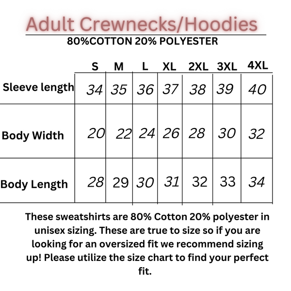 adult sweatshirt size chart unisex tie dye hoodies and crewnecks