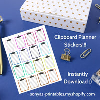Clipboard Design Printable Planner Stickers ~ CUTE!