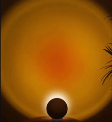 Yeelight Sunset Projection Lamp shining on the wall