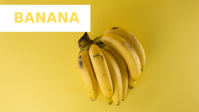 bunch of banana with text