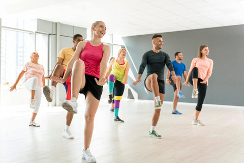 Various forms of dance as a fitness routine.