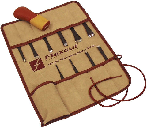 Flexcut KN700 Deluxe Palm & Knife Set -  Essential Wood Carving Tools