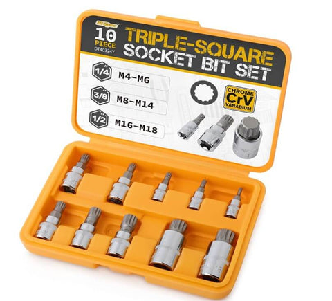 Triple-Square XZN Spline Socket Bit Set - Tools every DIY Mechanic needs