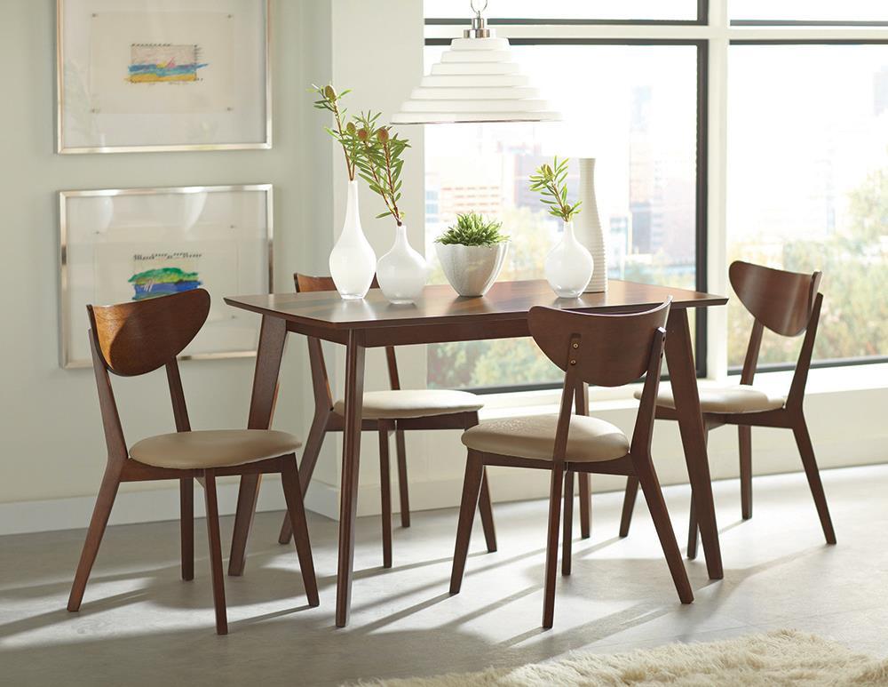 Kersey Collection - Kersey Dining Table With Angled Legs Chestnut