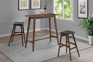Rec Room/ Bar Tables: Wood - Dark Grey - Tapered Legs Bar Stools Dark Grey And Walnut (Set of 2)