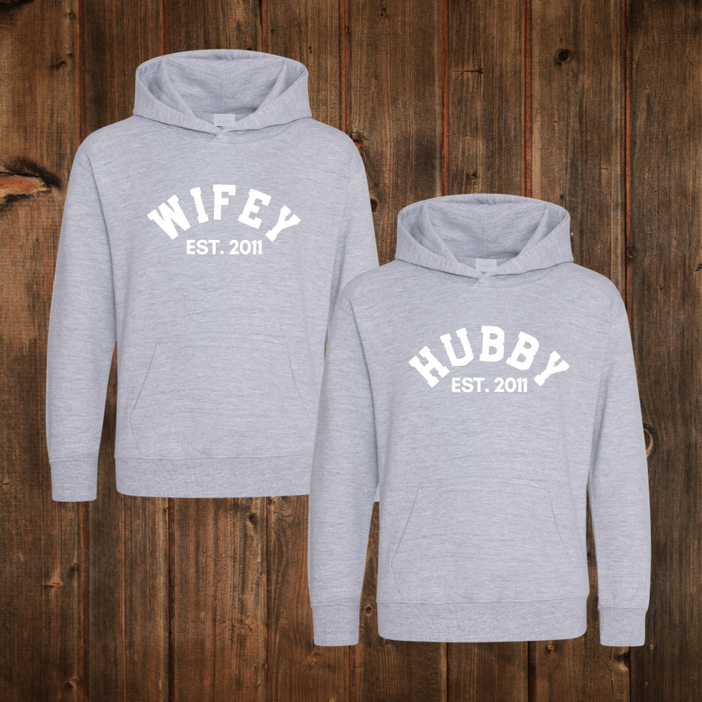 Personalised Hubby & Wifey Hoodie