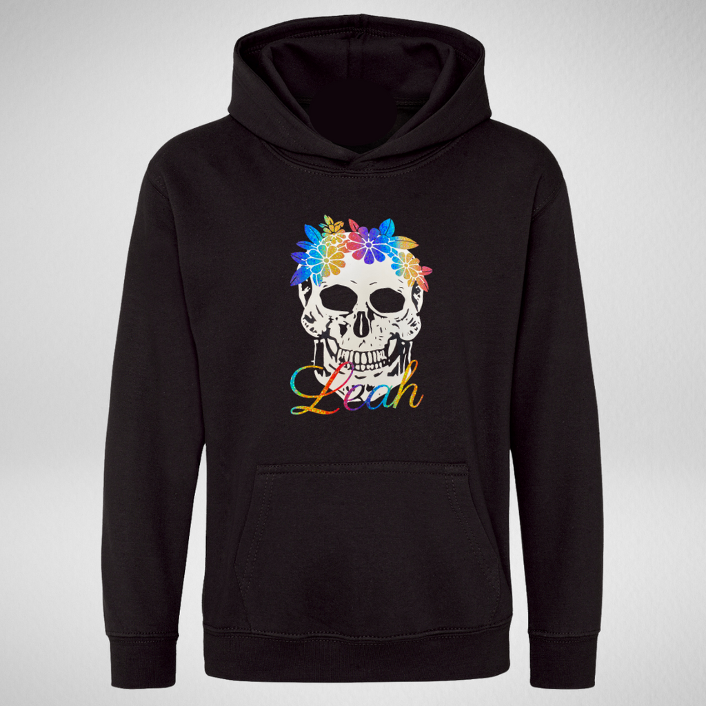 Personalised Tri Rainbow Skull Hoodie