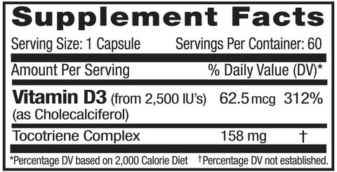 Emerald Labs Vitamin D3 Supplement Facts Panel