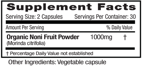 Emerald Labs Noni Fruit Supplements Facts