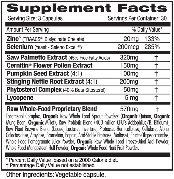 Emerald Labs Prostate Health (90) Supplements Facts