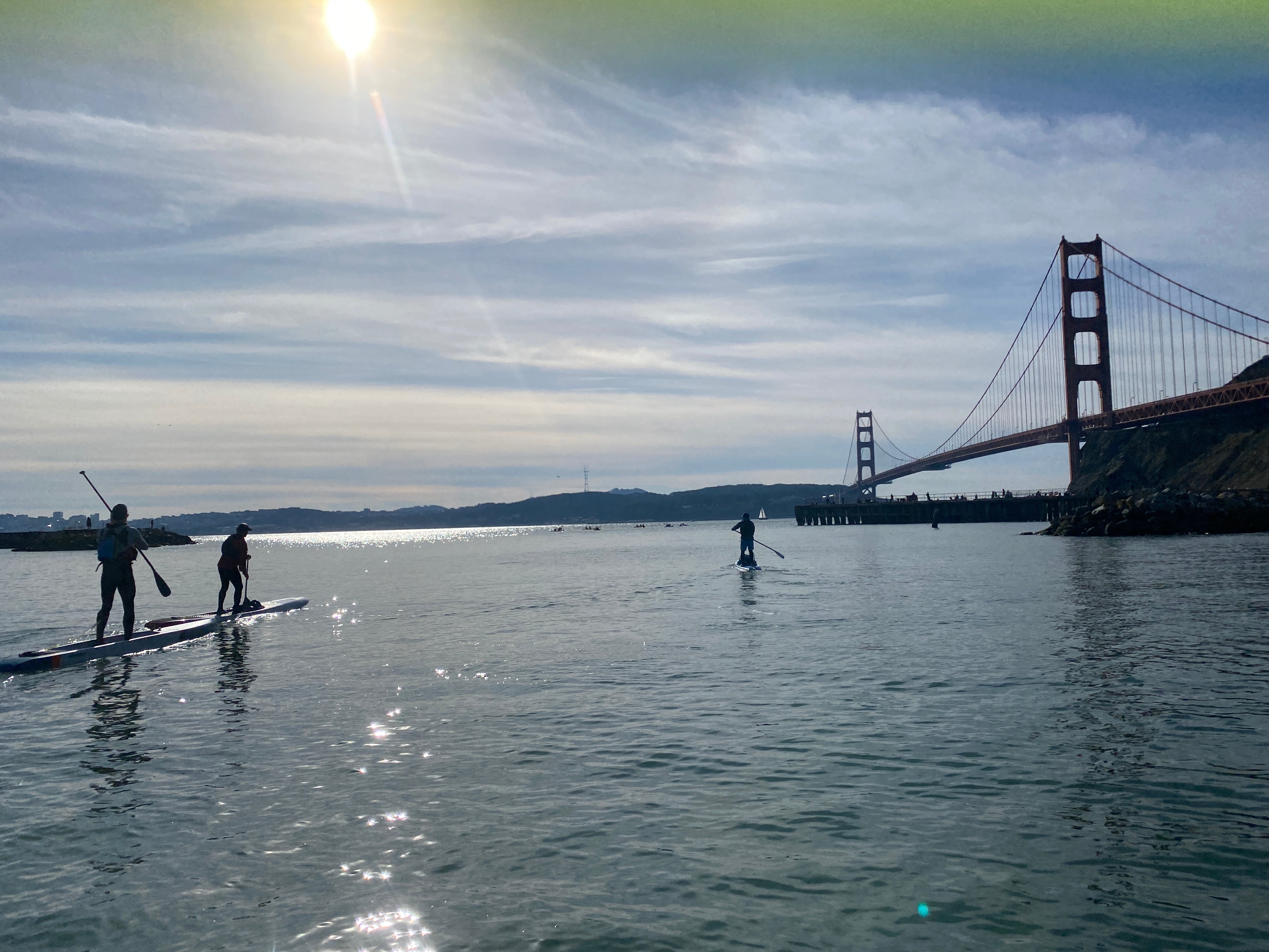 SUP paddle boarders in San Francisco bay