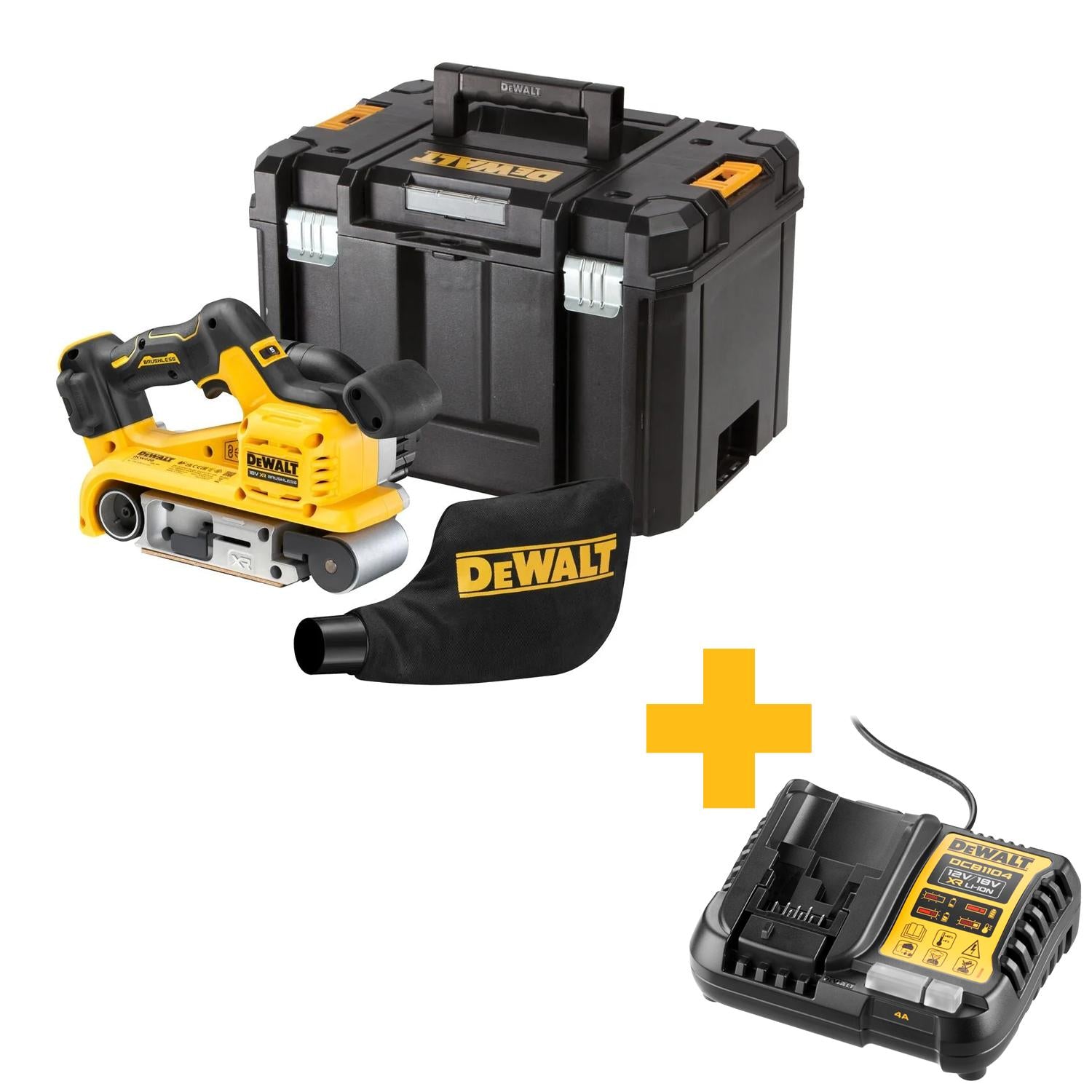 DeWALT DCW220NT Accu Bandschuurmachine 75x533mm Brushless 18V XR Basic Body in TSTAK