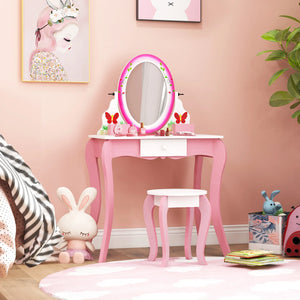 Kids Vanity Table Stool Set - KeepMeDifferent