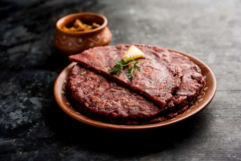 Ragi Roti placed on the plate