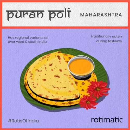 Infographic showing Puran Poli