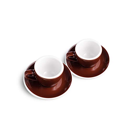 SET OF 6 ESPRESSO CUPS WITH SAUCERS LOVE Guzzini, col. Clear Red
