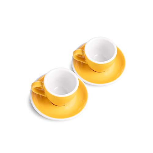 Cappuccino Mugs with Saucers Set of 4 - 8oz - Vanilla White – MORA CERAMICS