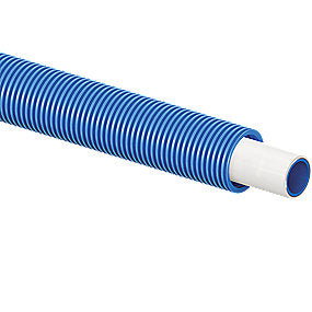 Uponor Uni Pipe PLUS RIR rør 16 x 2,0 mm. Med blåt tomrør 25/20mm. Rulle a 75 mtr.