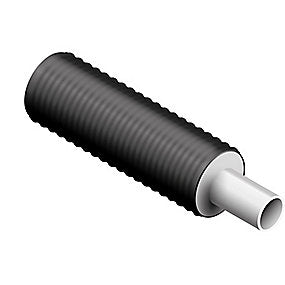 ECOLINE præisoleret pexrør med kappe 22x3,0/90mm. Til fjern- & centralvarme. Sort/hvid. Rulle a 10mtr.