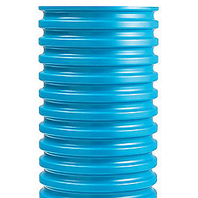 Wavin PVC blå opføringsrør 315x5900mm, korrugeret, med muffe